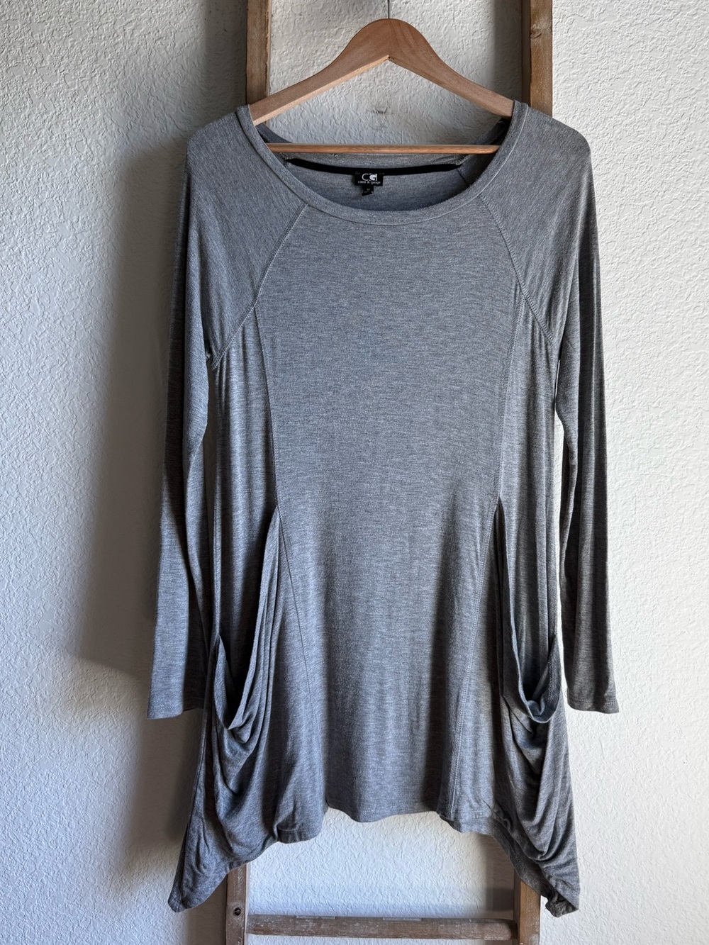 Cable & Gauge Viscose Draped Pocket Tunic Sz: Med
